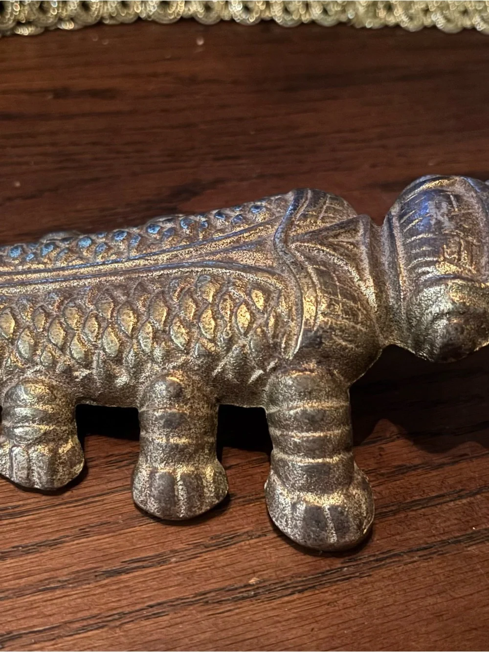 Vintage Cast Iron Beetle Boot Jack Taiwan Gold Tone Boot Puller Decor – $45